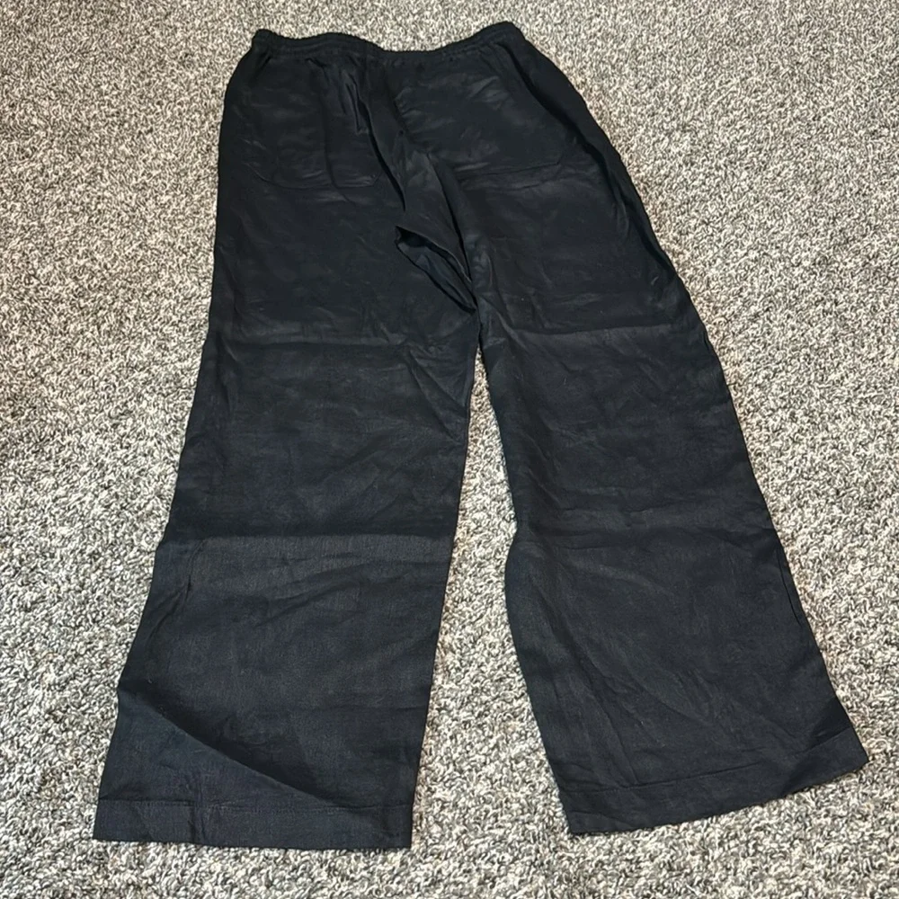 NWT! BANANA REPUBLIC BLACK LINEN PULL-ON ANKLE PANT🧡